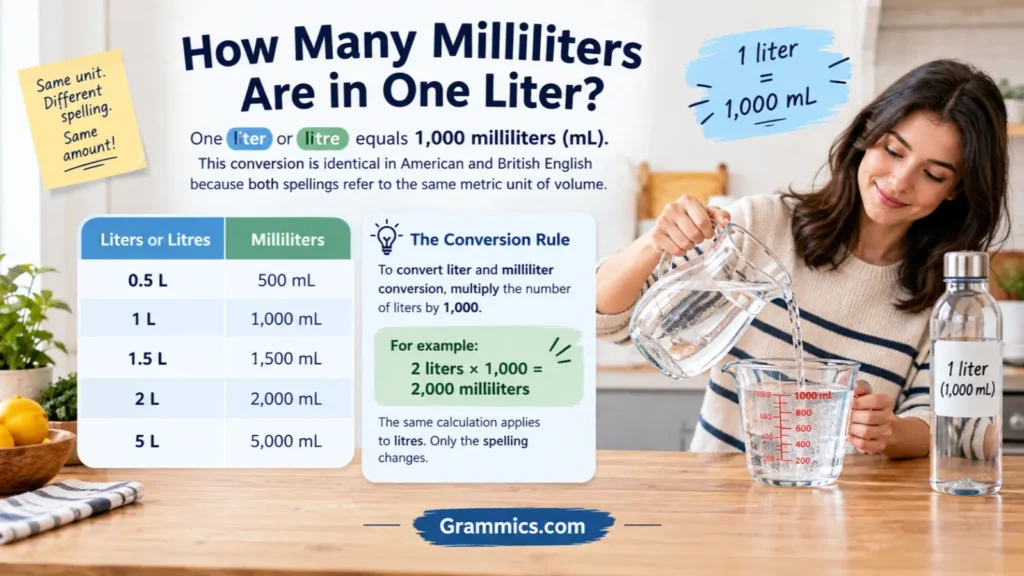 1 liter equals 1,000 milliliters conversion guide