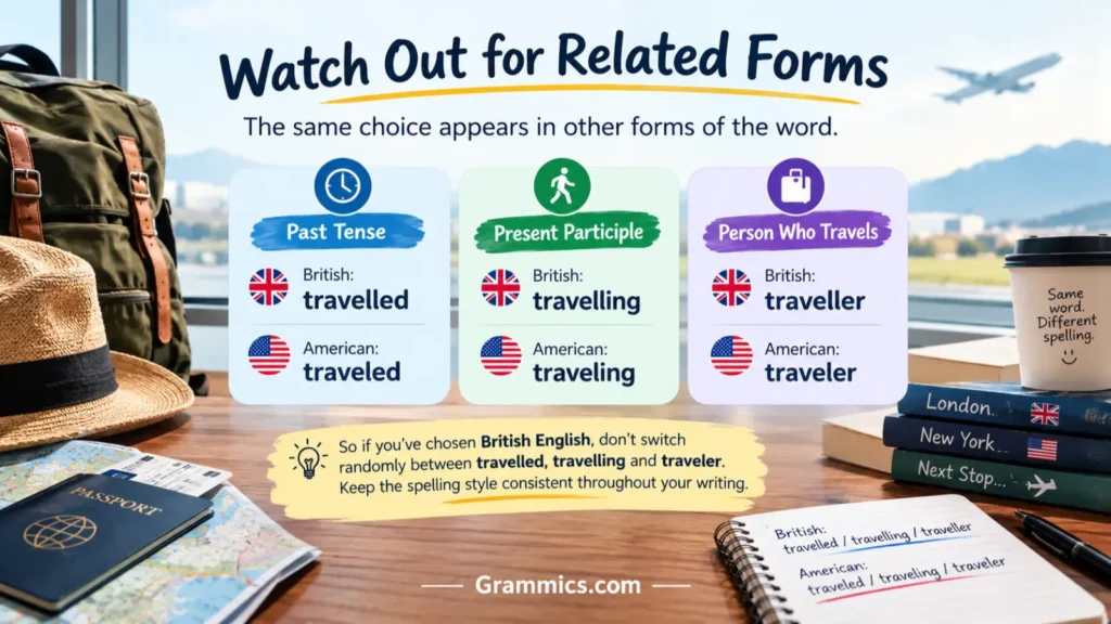 British vs American English Travelled Traveling Traveller