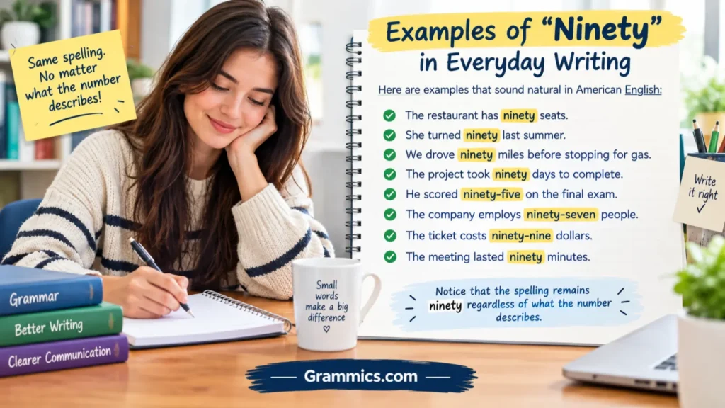 Examples of ninety in everyday American English writing