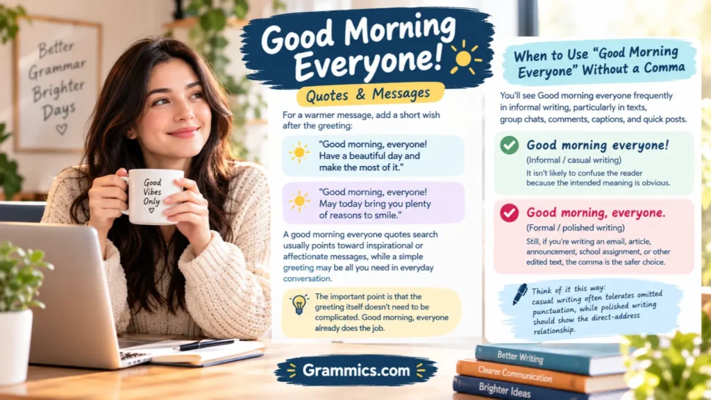 Good morning everyone quotes, messages, and comma rule guide