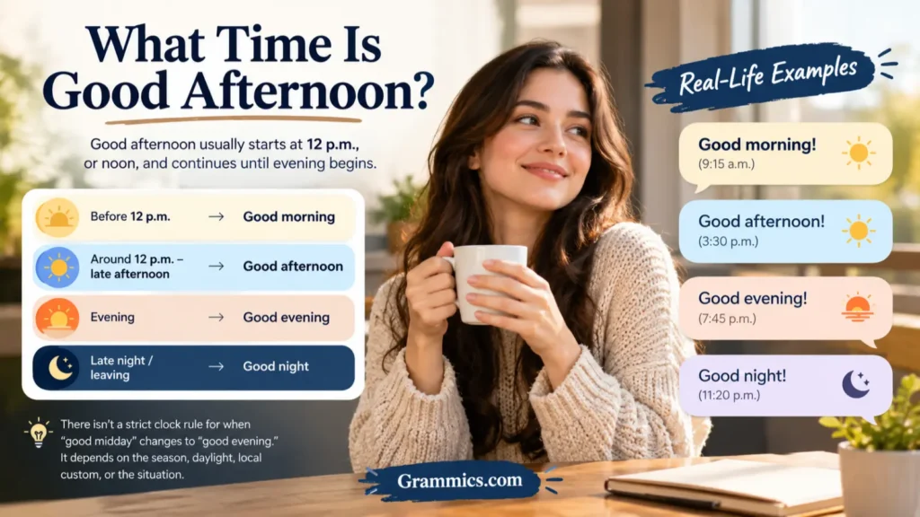 What time is good afternoon with greeting examples