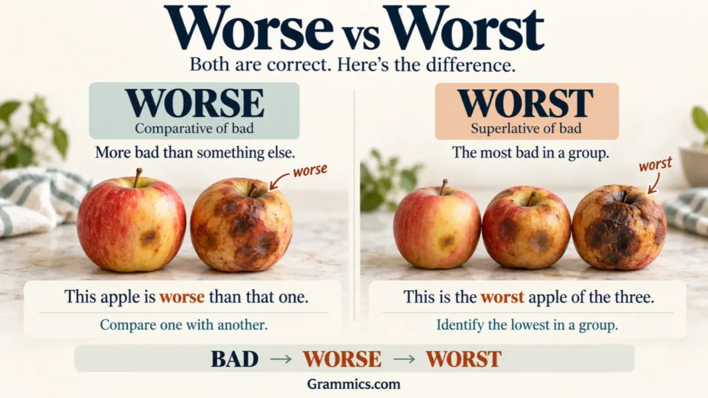 Worse vs Worst: What’s the Difference? Examples & Rules
